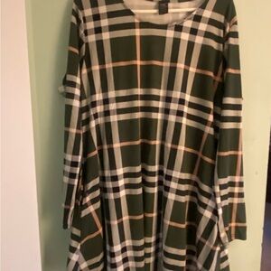 Plaid Green Tunic Top
